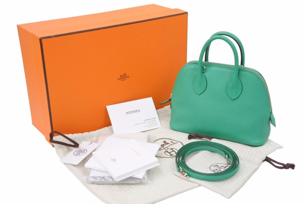 新品未使用 エルメス HERMES ボリード 1923 ミニ 2way ショルダー ハンドバッグ バンブー 斜め掛け シェーブル U刻印 中古 49792