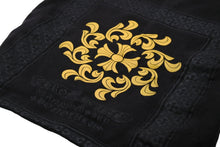 Load image into Gallery viewer, chrome hearts クロムハーツ ヴィンテージ ポーチ 小物入れ クロス ポケット コットン ブラック イエロー 良品 中古 49844