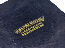 Load image into Gallery viewer, chrome hearts クロムハーツ ヴィンテージ ポーチ 小物入れ クロス ポケット コットン ブラック イエロー 良品 中古 49844