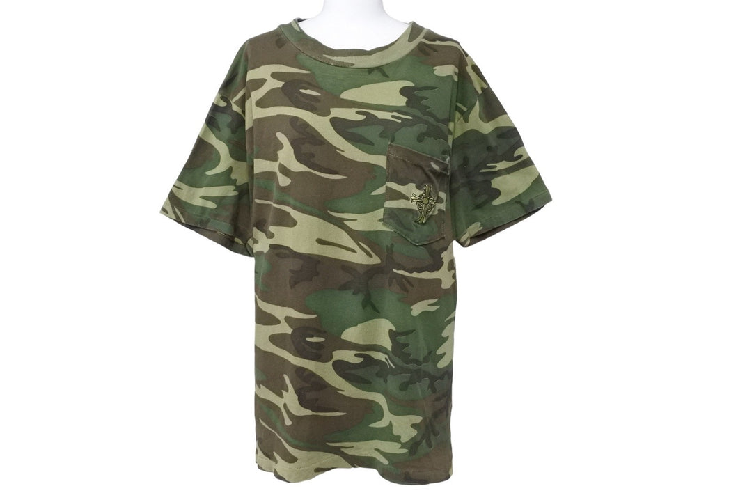 ChromeHearts クロムハーツ Tシャツ トップス クロス USA製 コットン カモフラージュ グリーン サイズM 美品 中古 49845