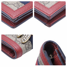 Load image into Gallery viewer, GUCCI グッチ 二つ折り財布 クイーン マーガレット ビー コンパクトウォレット 赤 476072 美品 中古 49857
