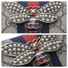 Load image into Gallery viewer, GUCCI グッチ 二つ折り財布 クイーン マーガレット ビー コンパクトウォレット 赤 476072 美品 中古 49857