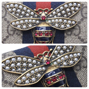 GUCCI グッチ 二つ折り財布 クイーン マーガレット ビー コンパクトウォレット 赤 476072 美品 中古 49857