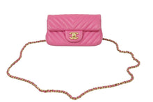 Load image into Gallery viewer, シャネル CHANEL ミニマトラッセ Vステッチ ピンク ゴールド金具 ショルダーバッグ レディース 美品 中古 49957