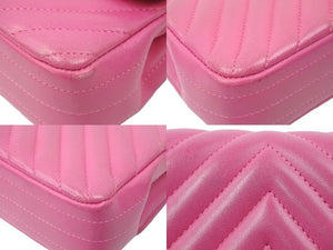 シャネル CHANEL ミニマトラッセ Vステッチ ピンク ゴールド金具 ショルダーバッグ レディース 美品 中古 49957