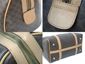 CELINE セリーヌ ボストンバッグ ヴィンテージ マカダム柄 ブラウン ゴールド金具 美品 中古 49970