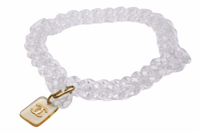 激レア CHANEL 95C シャネル プラチェーンベルト クリア GP ネックレス 美品 中古 49976