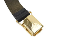 Load image into Gallery viewer, CHANEL シャネル サスペンダー ロゴマーク ヴィンテージ ゴム レザー ブラック ゴールド 美品 中古 49978