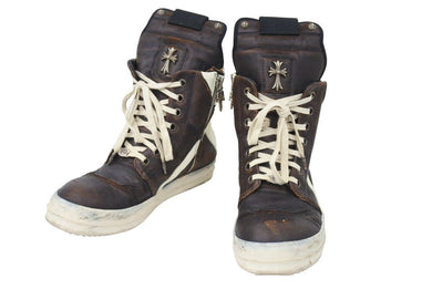 Rick Owens リックオウエンス クロムハーツ スニーカー CHクロス装飾レザー サイズ44 良品 中古 49980