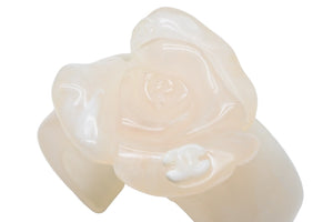 CHANEL シャネル カメリアブレスレット 薔薇柄 ココマーク 02P刻印 プラスチック イエロー ホワイト レディース 美品 中古 50002