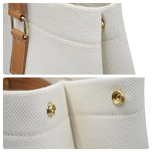 Load image into Gallery viewer, CELINE セリーヌ ハンドバッグ 190062BNZ.02NT カデナ クロシェット ホワイト キャンバス レザー 金色金具 美品 中古 50017