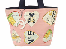 Load image into Gallery viewer, CHANEL シャネル トートバッグ バレンタイン ココマーク 10番台 A31533 キャンバス ピンク マルチカラー シルバー 良品 中古 50018