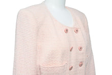 Load image into Gallery viewer, CHANEL シャネル コート P06709V04707 96P ココマーク ボタン ヴィンテージ ツィード ピンク サイズ40 美品 中古 50019