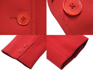 HERMES エルメス ジャケット アウター レッド パープル ウール サイズ38 フランス製 美品 中古 50032