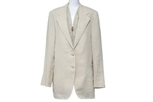 Load image into Gallery viewer, 極美品 HERMES エルメス マルジェラ期 セットアップ 麻 リネン ベージュ サイズ ジャケット38 ジレ40 パンツ38 中古 50037