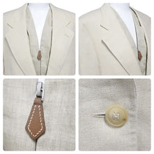 Load image into Gallery viewer, 極美品 HERMES エルメス マルジェラ期 セットアップ 麻 リネン ベージュ サイズ ジャケット38 ジレ40 パンツ38 中古 50037
