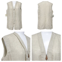 Load image into Gallery viewer, 極美品 HERMES エルメス マルジェラ期 セットアップ 麻 リネン ベージュ サイズ ジャケット38 ジレ40 パンツ38 中古 50037