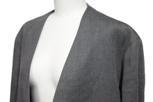 Load image into Gallery viewer, HERMES エルメス ジャケット ノーカラー マルジェラ期 グレー サイズ40 リネン ポリアミド 美品 中古 50048