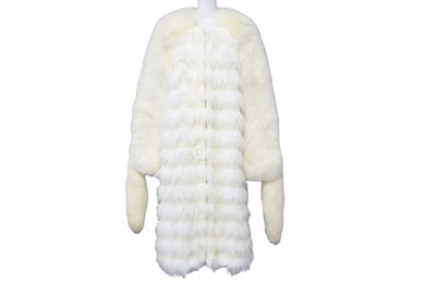 極美品 YVES SAINT LAURENT イヴ・サンローラン ドレス スリーブフォックス ホワイト 120530-YH189 サイズ34 中古 50057 