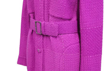 Load image into Gallery viewer, 極美品 CHANEL シャネル ウールコート ベルト付き P31895V21582 ウール ナイロン シルク パープル サイズ36 中古 50064