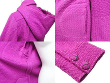 Load image into Gallery viewer, 極美品 CHANEL シャネル ウールコート ベルト付き P31895V21582 ウール ナイロン シルク パープル サイズ36 中古 50064
