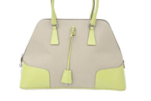 Load image into Gallery viewer, PRADA プラダ ハンドバッグ トートバッグ トライアングルロゴ BN0081 キャンバス レザー グリーン ブラウン 美品 中古 50124