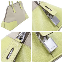 Load image into Gallery viewer, PRADA プラダ ハンドバッグ トートバッグ トライアングルロゴ BN0081 キャンバス レザー グリーン ブラウン 美品 中古 50124