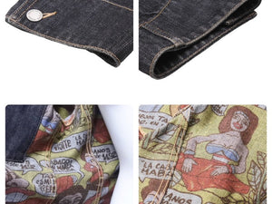 COMME des GARCONS HOMME コムデギャルソンオム キューバ柄 3Bテーラード デニム ジャケット HI-J022 サイズS 美品 中古 50133