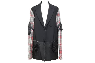 NUMBER NINE ナンバーナイン ドッキングジャケット サイズ 2 05AW ハイスト期 チェック ブラック レッド グレー 美品 中古 50140