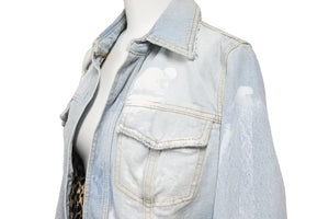 DolceandGabbana ドルチェ アンド ガッバーナ デニムジャケット レオパード 02SS JK3H 9415 ブルー サイズ 40 良品 中古 50161