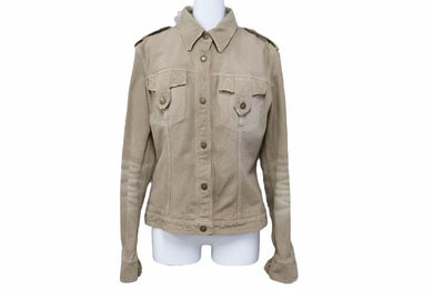 Dolce&Gabbana ドルチェアンドガッバーナ D&G デニムジャケット JK5J 9401 コットン ベージュ ゴールド 42 美品 中古 50162