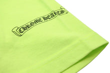 Load image into Gallery viewer, ChromeHearts クロムハーツ 半袖Tシャツ ロゴ トップス USA製 コットン 蛍光グリーン サイズL 美品 中古 50199