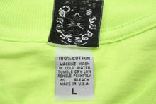 Load image into Gallery viewer, ChromeHearts クロムハーツ 半袖Tシャツ ロゴ トップス USA製 コットン 蛍光グリーン サイズL 美品 中古 50199