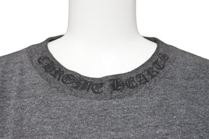 CHROME HEARTS クロムハーツ 半袖Tシャツ ポケT バックプリント グレー ダガー 首ロゴ Mサイズ 中古 50203