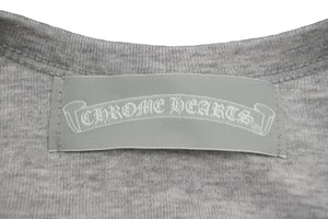 CHROME HEARTS クロムハーツ グンゼ 長袖Ｔシャツ グレー コットン サイズL 無地 日本製 美品 中古 50214