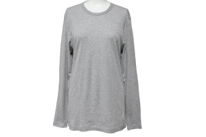 CHROME HEARTS クロムハーツ グンゼ 長袖Ｔシャツ グレー コットン サイズL 無地 日本製 美品 中古 50214