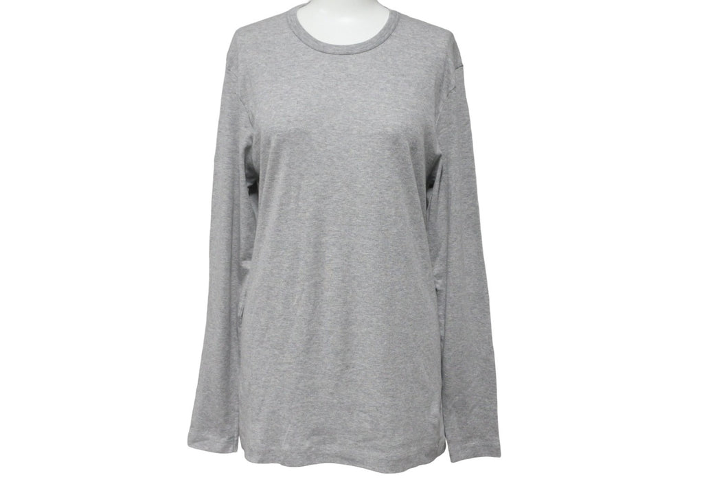 CHROME HEARTS クロムハーツ グンゼ 長袖Ｔシャツ グレー コットン サイズL 無地 日本製 美品 中古 50214
