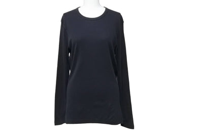 CHROME HEARTS クロムハーツ グンゼ 長袖Ｔシャツ ブラック コットン サイズL 無地 日本製 美品 中古 50221