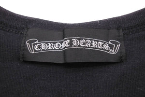 CHROME HEARTS クロムハーツ グンゼ 長袖Ｔシャツ ブラック コットン サイズL 無地 日本製 美品 中古 50221