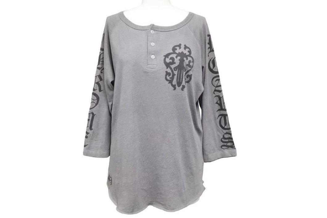 CHROME HEARTS クロムハーツ 長袖Ｔシャツ ラグランボタン ダガー コットン サイズM 美品 中古 50226
