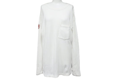 CHROME HEARTS クロムハーツ 長袖Ｔシャツ クロムハーツ Mサイズ ロンT ダガー サーマル ホワイト 刺繍 レッド 中古 50230