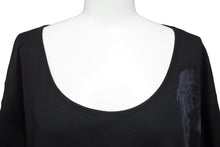 Load image into Gallery viewer, CHROME HEARTS クロムハーツ 半袖Tシャツ トップス 女 2612-304-5150 アメリカ製 コットン ブラック ブルー M 美品 中古 50236