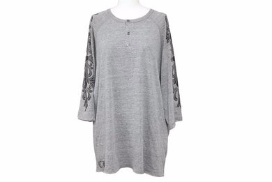 Chrome Hearts クロムハーツ Tシャツ ラングレー 7部丈 2212-304-1040 ポリエステル コットン レイヨン グレー L 美品 50238