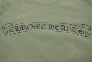 CHROME HEARTS クロムハーツ プリント 半袖Ｔシャツ カーキ 緑 ロゴ トップス 中古 50256