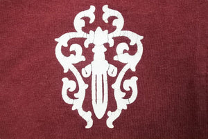 CHROME HEARTS クロムハーツ 半袖Ｔシャツ ボルドー ダガー コットン ワインレット サイズM 美品 中古 50257