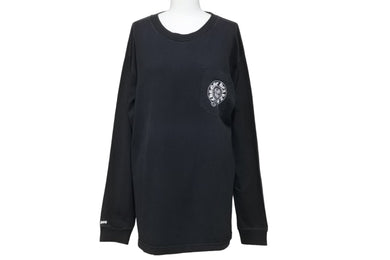 CHROME HEARTS クロムハーツ 長袖Ｔシャツ CHクロス ブラック コットン サイズM アメリカ製 美品 中古 50265