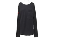 Load image into Gallery viewer, CHROME HEARTS クロムハーツ ロンT サーマル ブラック レッド サイズS 刺繍 ダガー 中古 50273