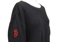 Load image into Gallery viewer, CHROME HEARTS クロムハーツ ロンT サーマル ブラック レッド サイズS 刺繍 ダガー 中古 50273