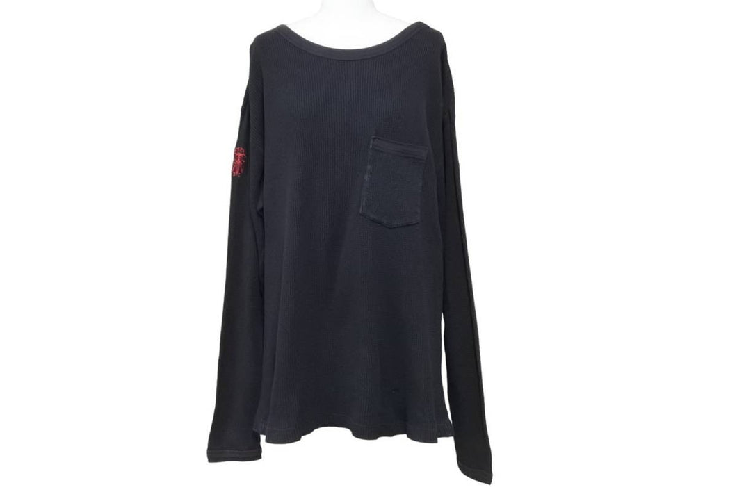CHROME HEARTS クロムハーツ 長袖Ｔシャツ ポケット付き ダガー ロゴ刺繍 サーマル カットソー 美品 中古 50280