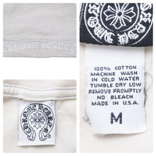 Load image into Gallery viewer, CHROME HEARTS クロムハーツ 半袖Ｔシャツ ボルドー ダガー 首ロゴ コットン ベージュ サイズM 美品 中古 50286